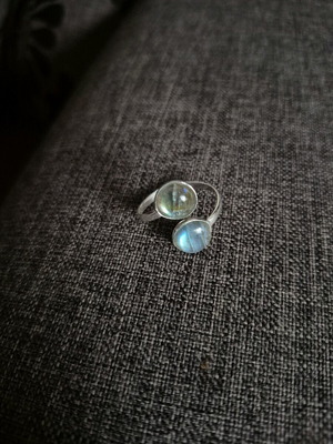 Silver 925 ring with labradorites new
