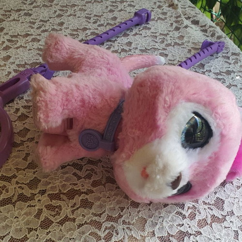 Plush dog with stick like new, barking toy