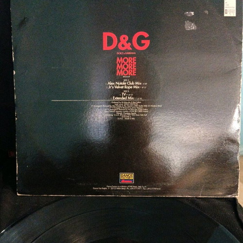 Dolce &Cabbana More More vinyl used, electronic