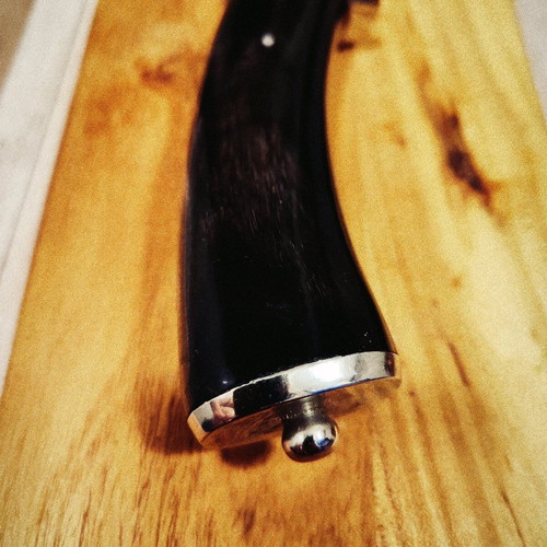 Collector's massive hunting knife new with buffalo horn handle