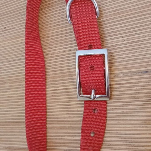 Dog and rabbit collars like new, set of 3 red straps