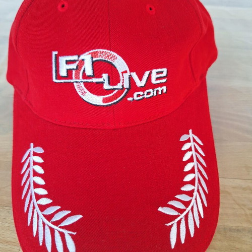 F1-Live.com vintage red baseball cap with laurel embroidery