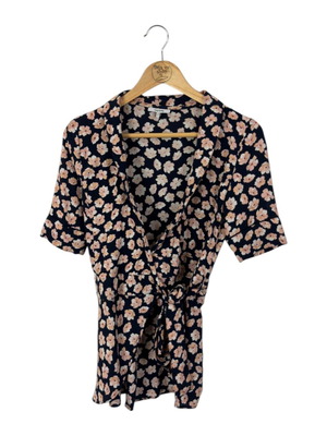 Ganni Montrose обвиваща принт блуза като ново