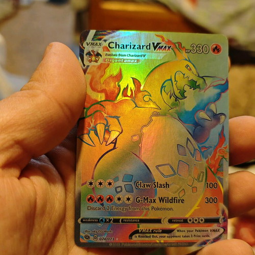 Charizard VMAX card used 074/073 with minor wear