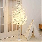  Διακοσμητικό Λευκά φύλλα Φωτιζόμενο Άσπρα LED Χριστουγεννιάτικο Δέντρο 2.00μ.