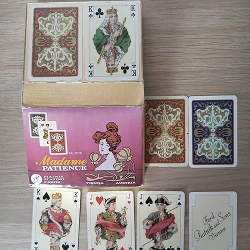 Piatnik Madame Patience Playing Cards set used, 2 decks with box