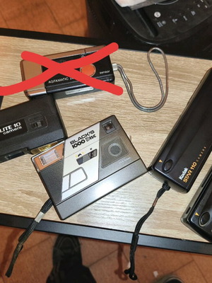 Black's 1000 Disc, Kodak Ektralite 10, Kodak Star 110, Disney Mickey-Matic 1 cameras used