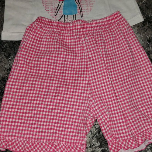 Harmony kids pajama set used, white and pink