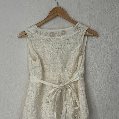 Papaya lace babydoll top, ecru, cotton, lined, size S