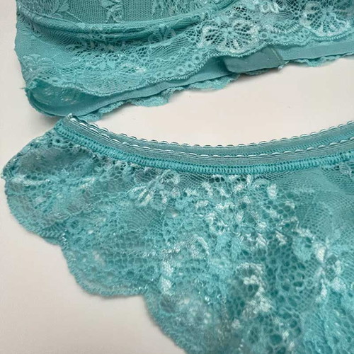 Jadea bralette set with brazilian slip turquoise new