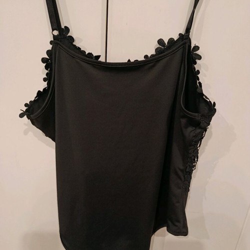 Shein women's bodysuit new, black, with lace and adjustable straps, XXXL