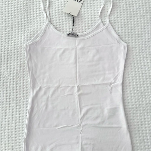 Zara Basic top white strap medium size new