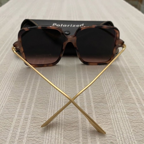 Polarized PL500C03 square women's sunglasses new, multicolor, gold