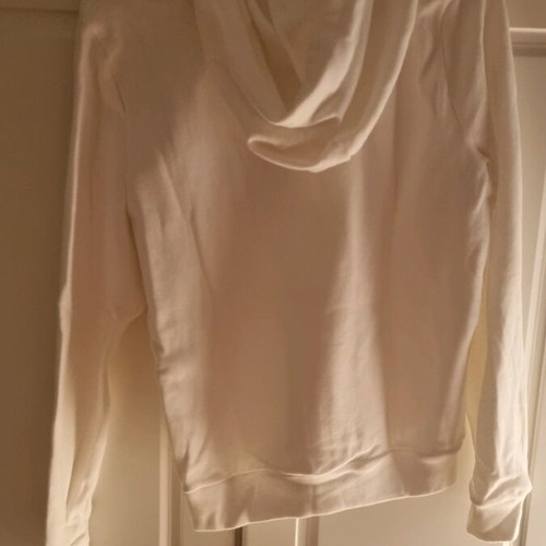 Pink sweatshirt white like new with hood and pocket