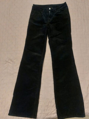 Corduroy bell-bottom pants new, black, size S