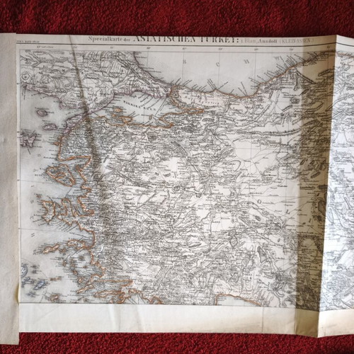 Old Collectible Map of Asia Minor used, German language