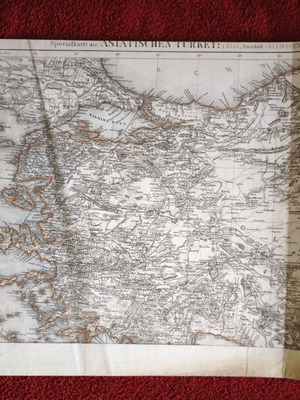 Old Collectible Map of Asia Minor used, German language