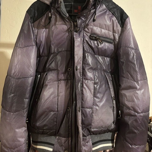 Exist waterproof jacket used with hood, size M, black and gray