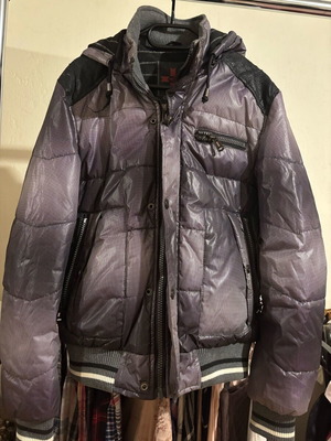 Exist waterproof jacket used with hood, size M, black and gray