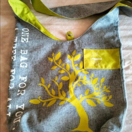 Shoulder bag large 40x40cm fabric with ecological design new