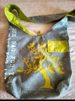 Shoulder bag large 40x40cm fabric with ecological design new