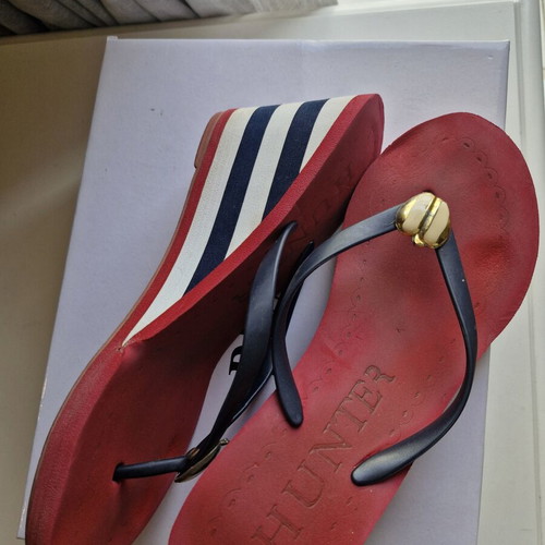 Hunter platform sandals size 41 used, blue and red
