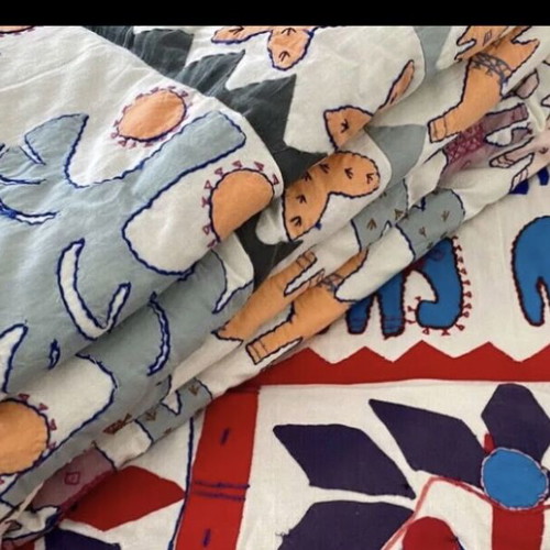 Ethnic Patchwork Handmade Quilt 100% Cotton 150x230cm