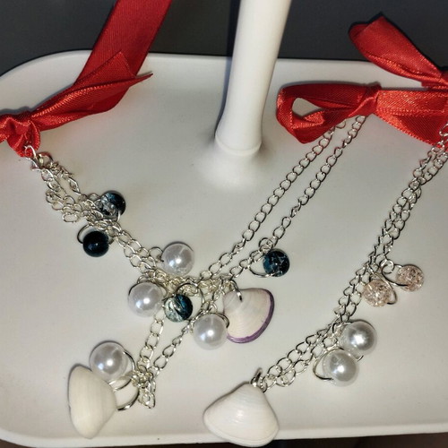 Anklets handmade with real shell, new