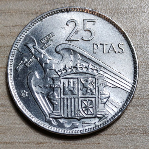 Spain 25 pesetas 1957-59 used in good condition