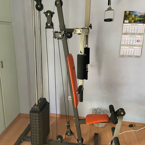 Alpine G41 fitness machine used with 3 handles and adjustable weights