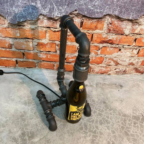 Industrial style desk lamp new with Breaking Bad beer bottle