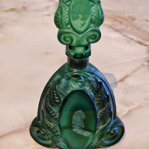 František Halama Art Deco liqueur set malachite glass like new