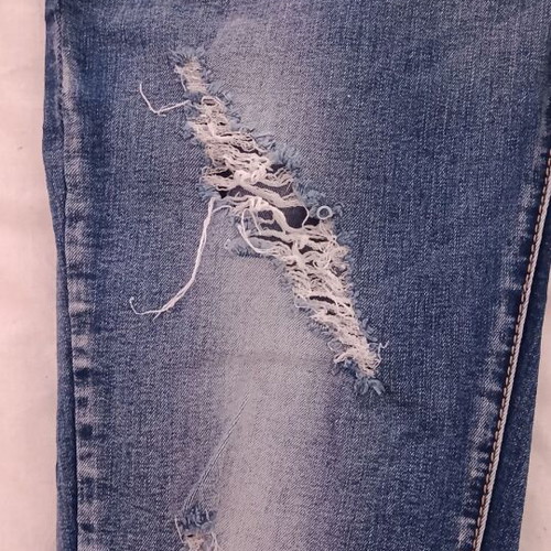Denim salopette M with star pattern and adjustable straps