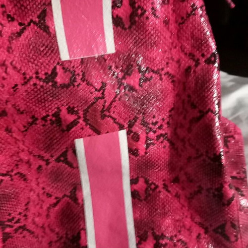 MIA BAG women's modern shoulder bag fuchsia with snake pattern new