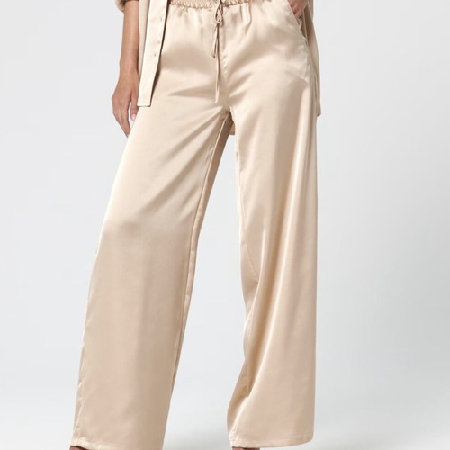 Sinsay satin pants XL like new beige gold