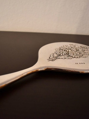 Silver 925 hand mirror used, English made 1912