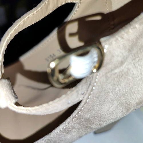 Beige suede Mary Jane style pumps, size 35, like new