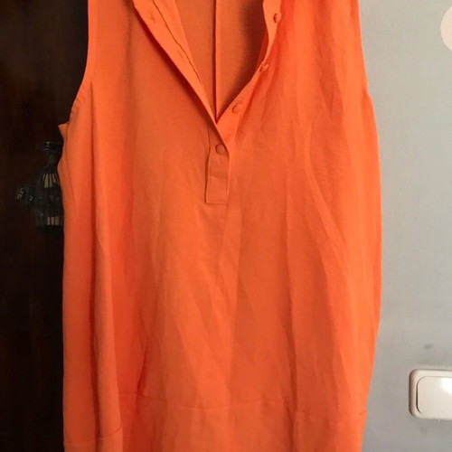 Long sleeveless shirt new, orange, loose fit