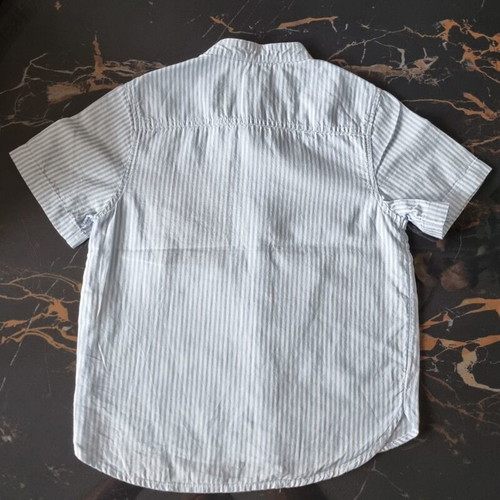 Orchestra boys' shirt size 110 cm like new, white with turquoise stripes