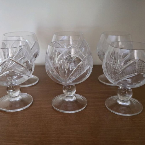 Crystal glasses for cognac like new, set of 6