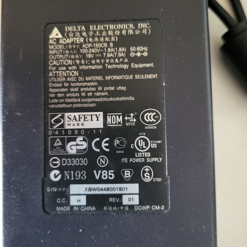 Delta Electronics ADP-150CB B laptop power supply used 19V 7.9A 150W