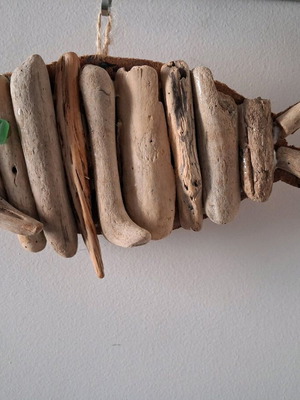 Fish made of driftwood like new