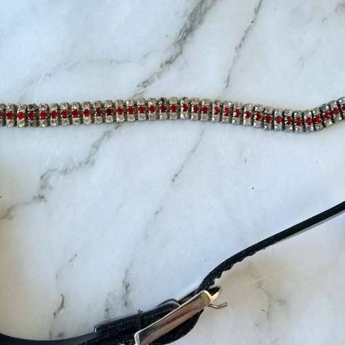 Gianfranco Ferre leather belt with strass used