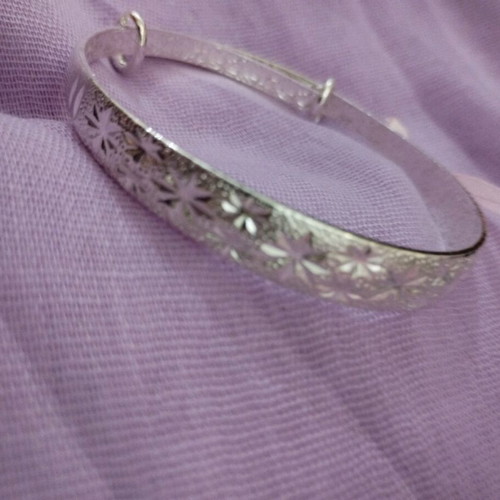 Handcuff bracelet used silver plated with adjustable opening