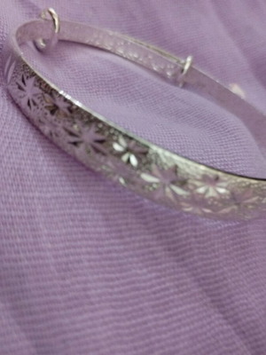 Handcuff bracelet used silver plated with adjustable opening