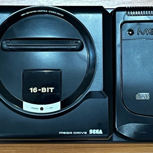 Sega Mega Drive 1 and Mega CD 2 used, complete set
