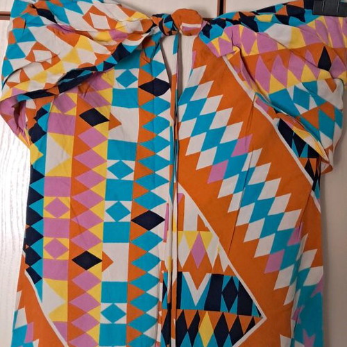 Zara maxi dress with geometric print like new, multicolor
