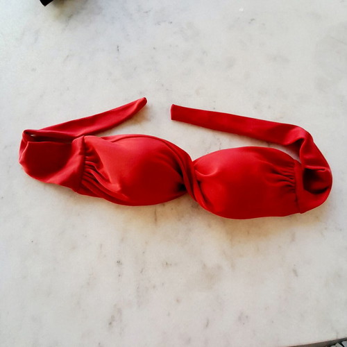 Top swimsuit XS strapless with cups like new, red