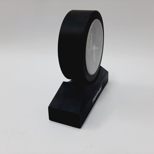 Meyenburger vintage 90s quartz alarm clock used, black plastic