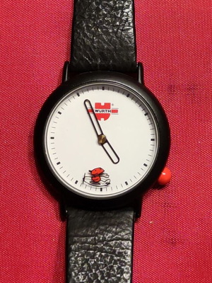 Wurth Airplane Travel Mascot watch like new, genuine leather, quartz